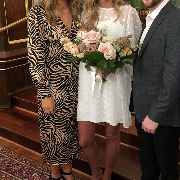 White Swiss Dot Mini Dress - Picture 3 of 3